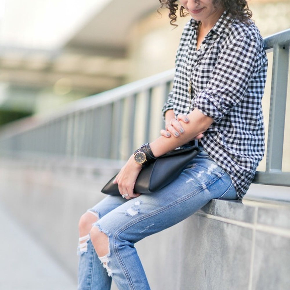 J.Crew gingham shirt Size 00